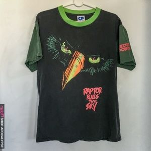 Vintage 1993 Cedar Point RAPTOR Ringer T-Shirt